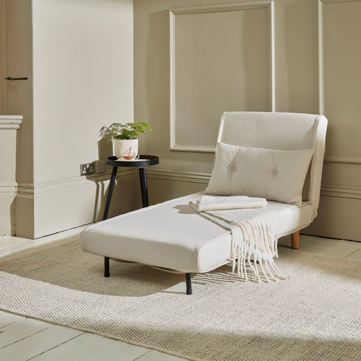 OUTLET - Una Single Sofa Bed - Oatmeal Linen