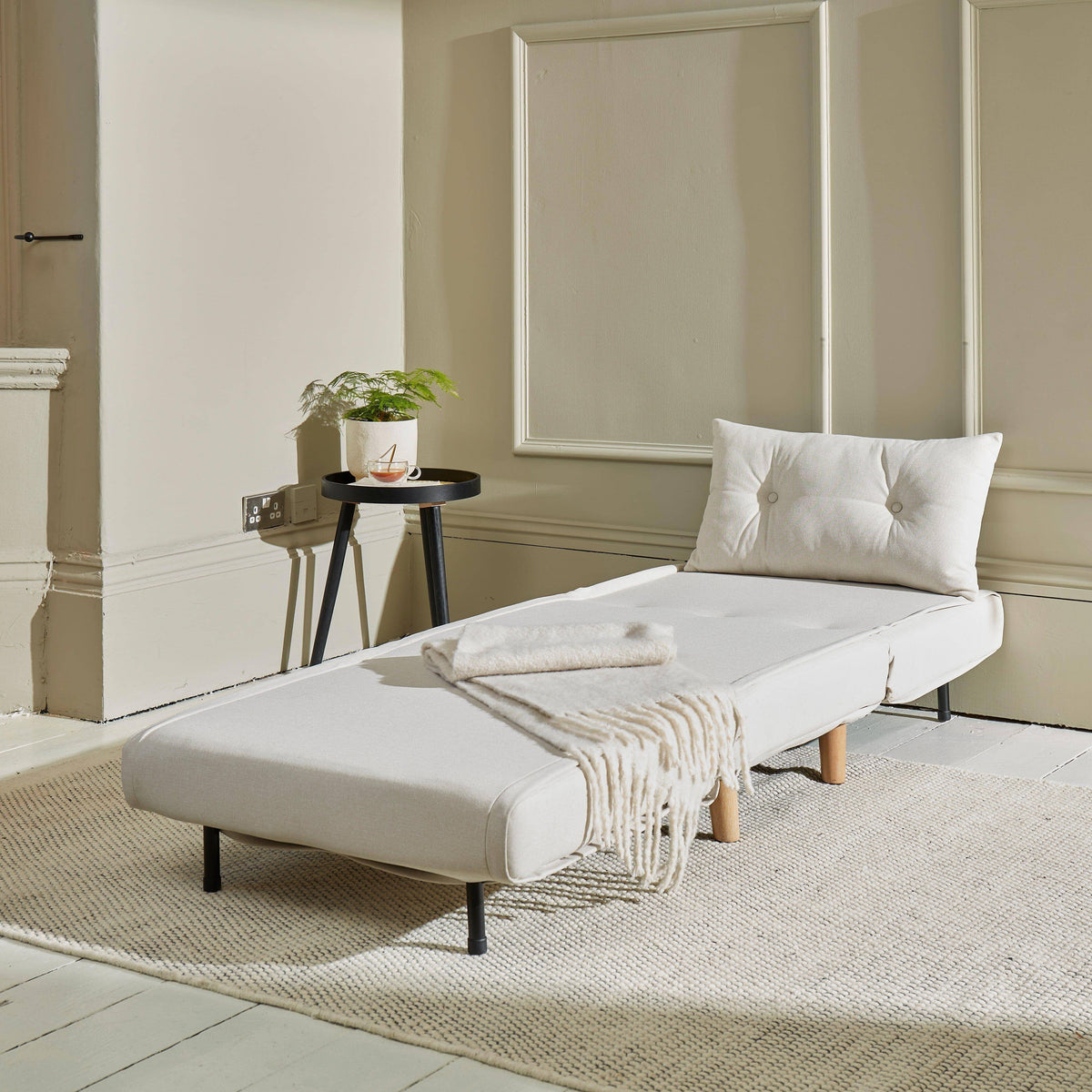 OUTLET - Una Single Sofa Bed - Oatmeal Linen