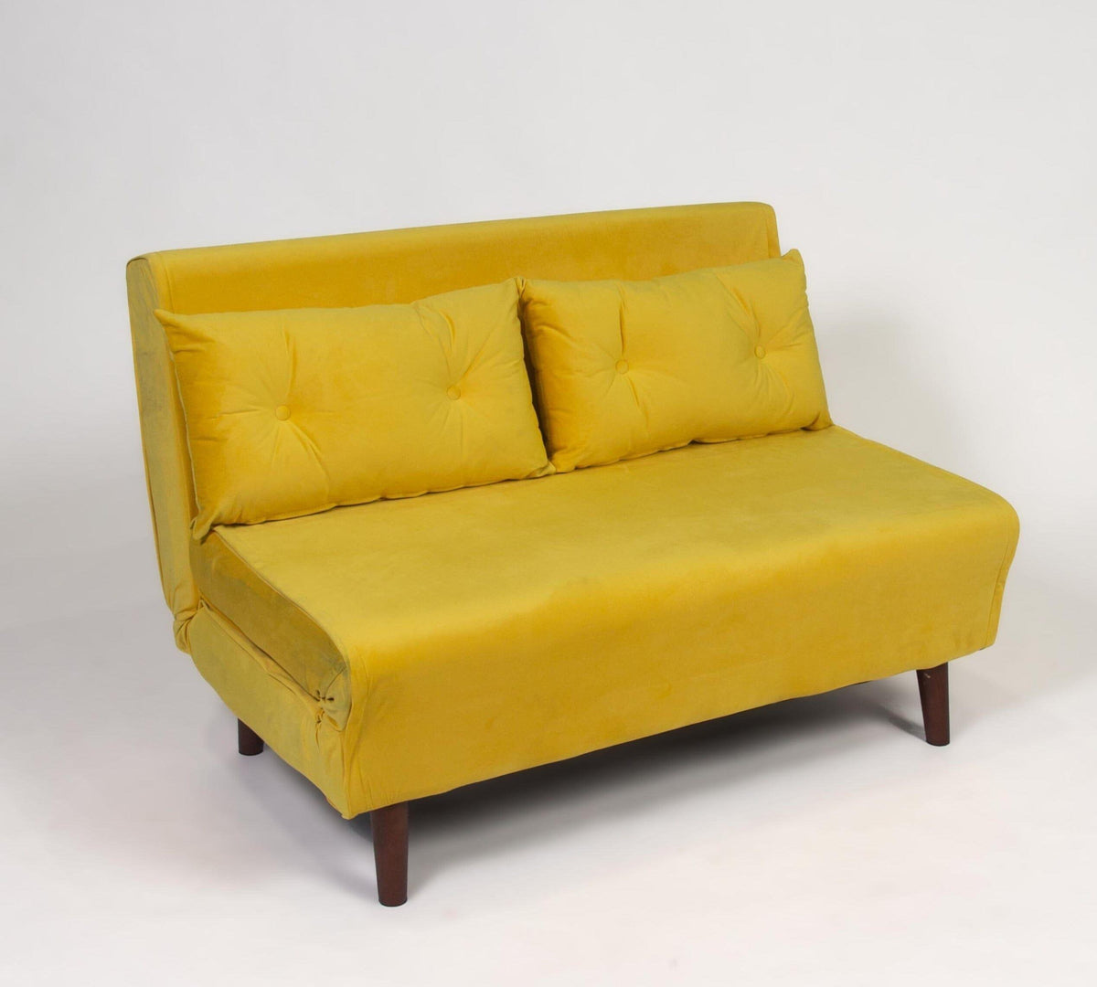 OUTLET - Una Small Double Sofa Bed - Yellow - Velvet