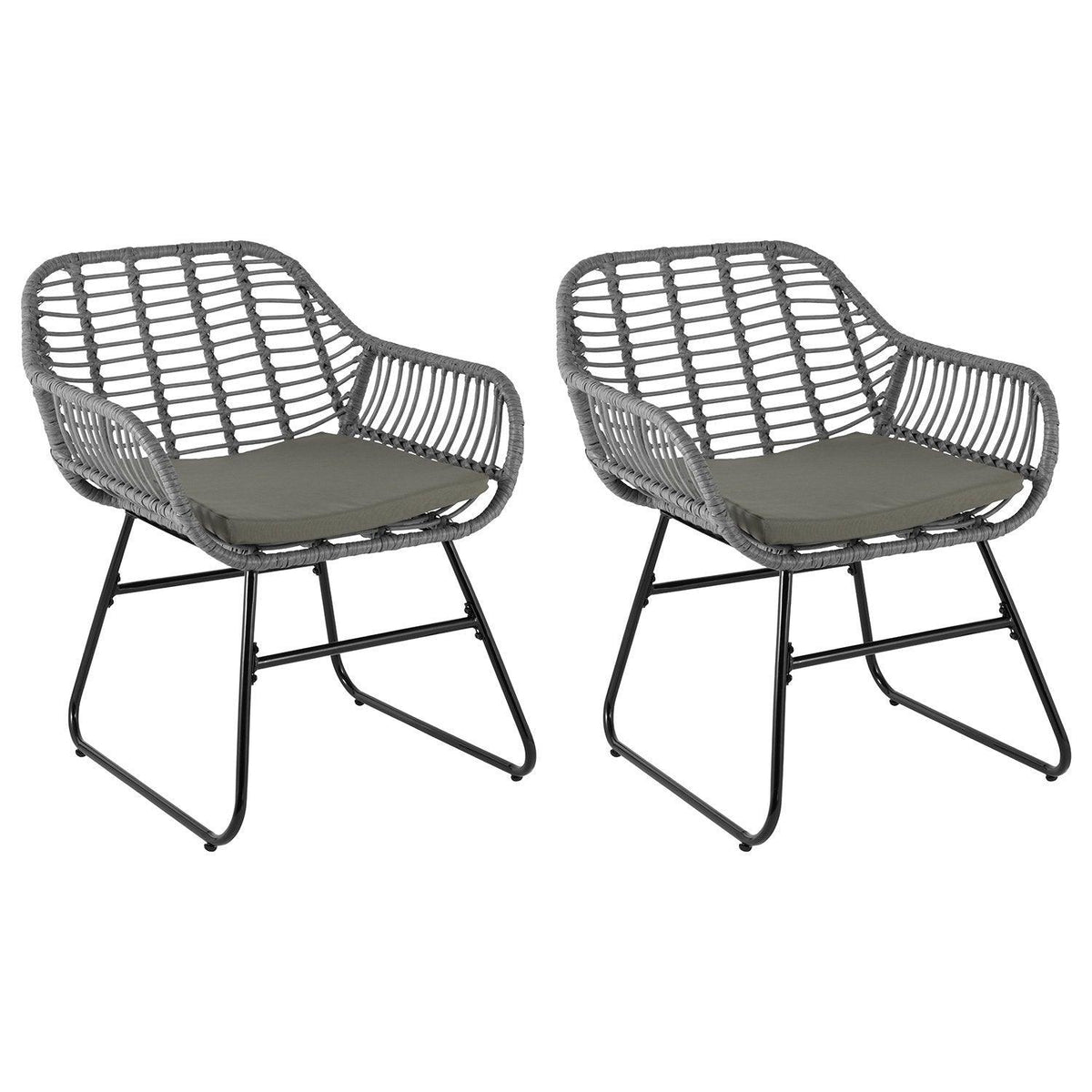 OUTLET - Wick Rattan Garden Sofa Set - Light Grey