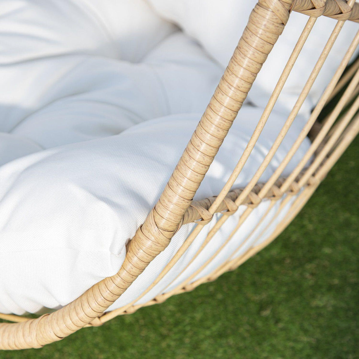 OUTLET - Wick Rattan Garden Hanging Egg Chair - Natural