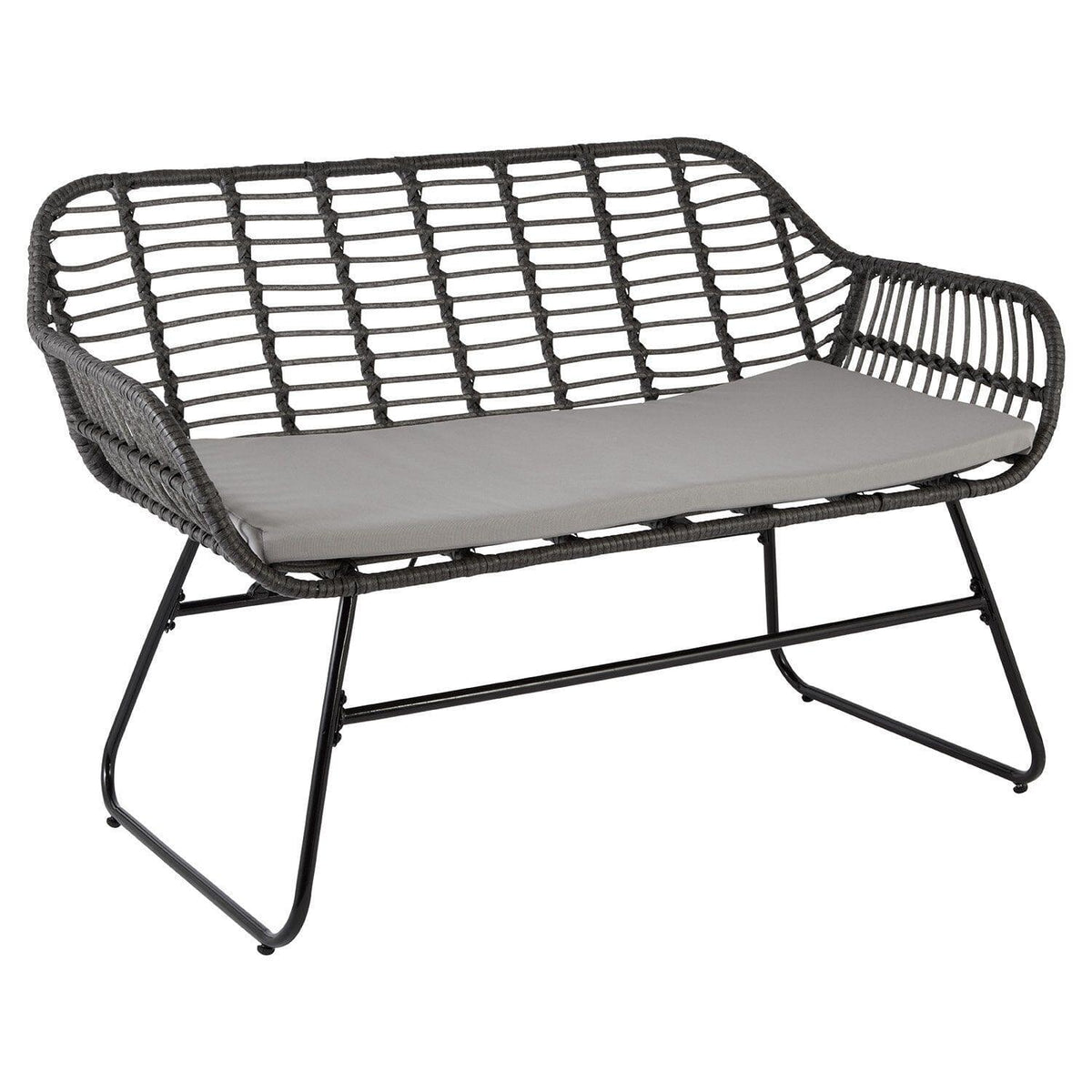 OUTLET - Wick Rattan Garden Sofa Set - Dark Grey