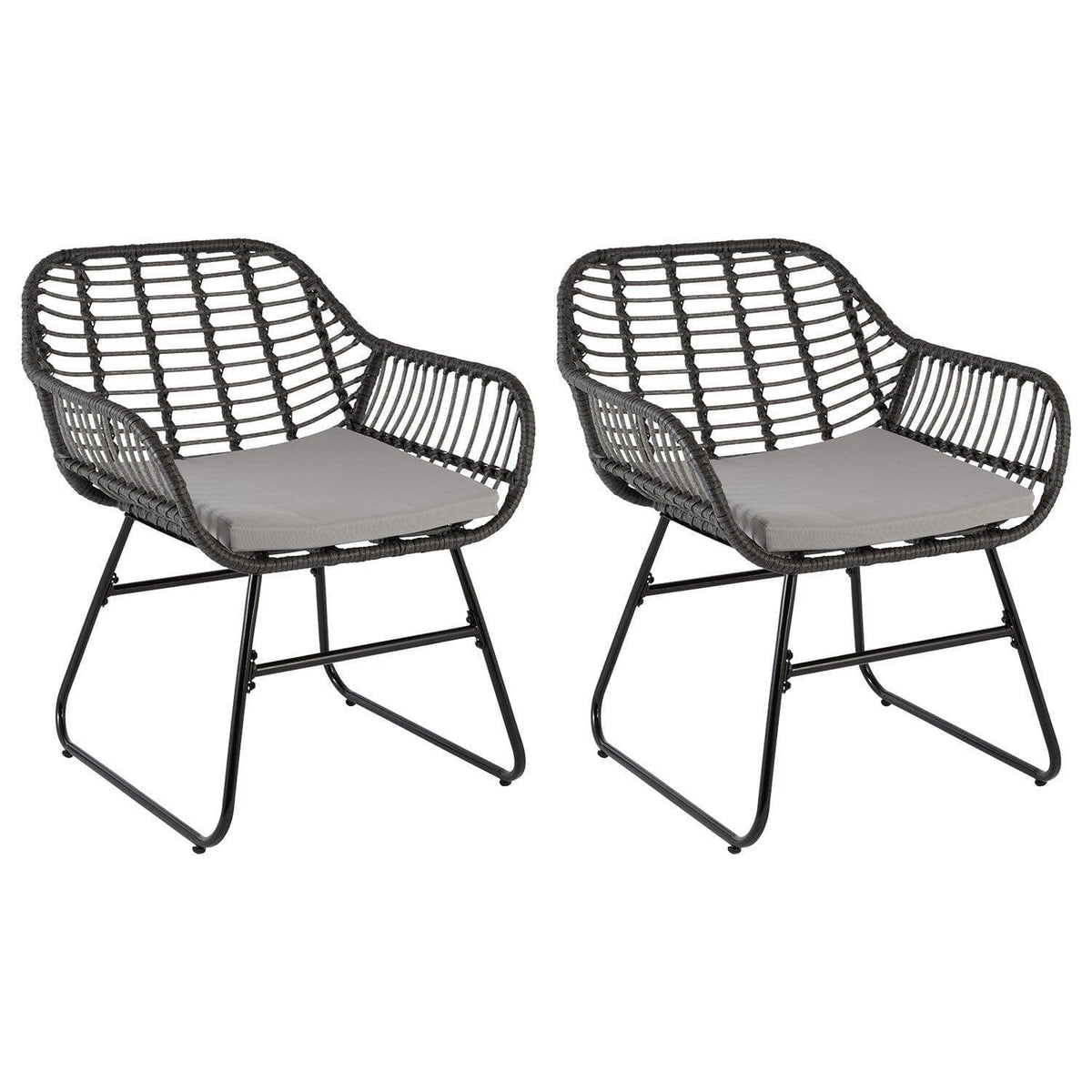 OUTLET - Wick Rattan Garden Sofa Set - Dark Grey