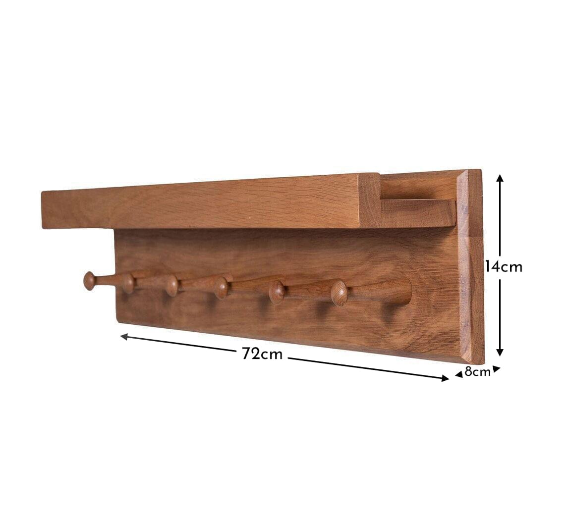 OUTLET - Willow Wooden Coat Rack with Shelf - Oak