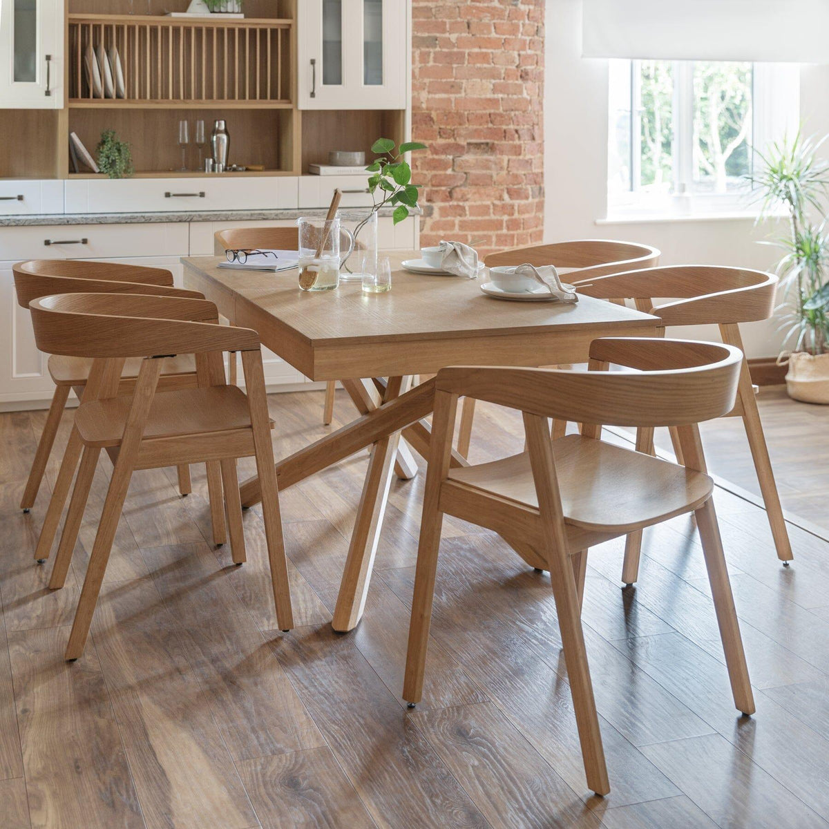 OUTLET - Ella Pale Oak Wood Dining Armchairs - Set of 2