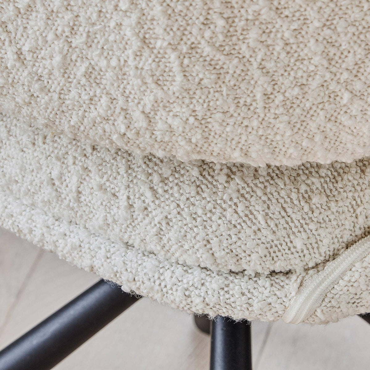 OUTLET - Parker Boucle Office Swivel Chair - Black Metal Legs