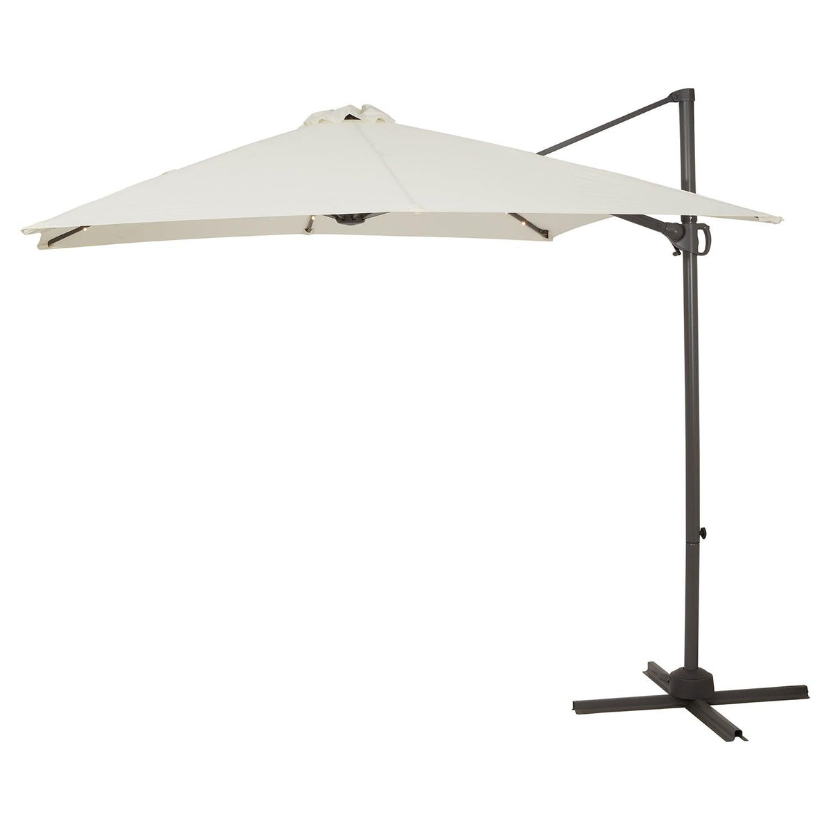 Cream LED Premium Cantilever Parasol - 2.4m Square