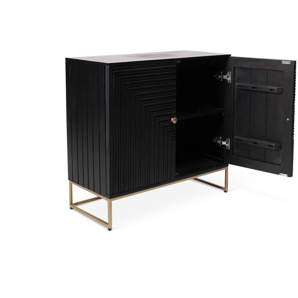 Rayna 2 Door Small Sideboard - Jet Black
