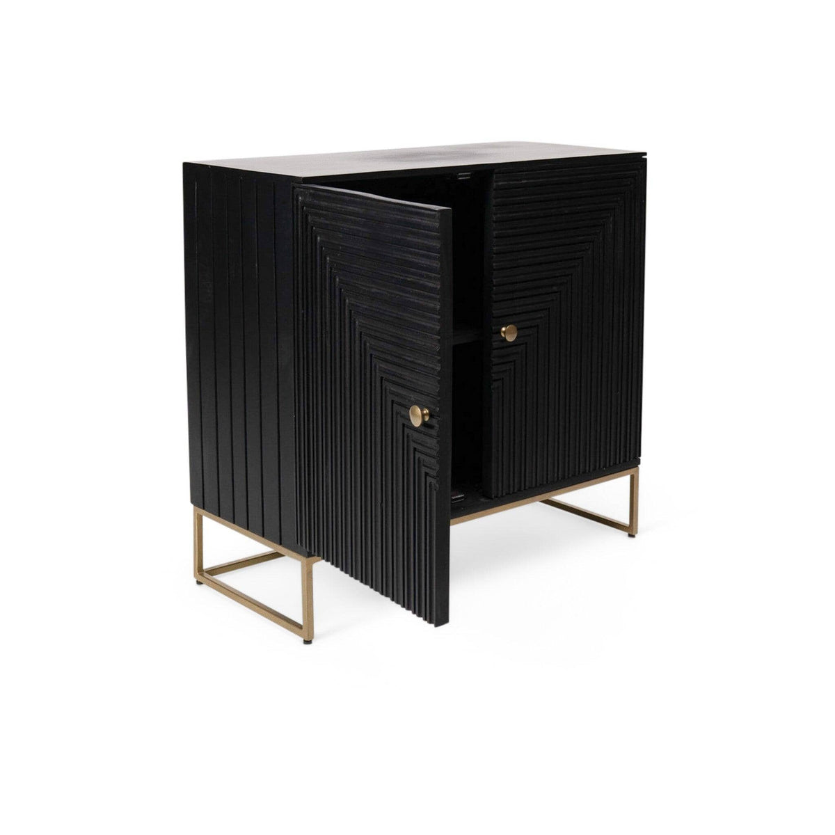 Rayna 2 Door Small Sideboard - Jet Black