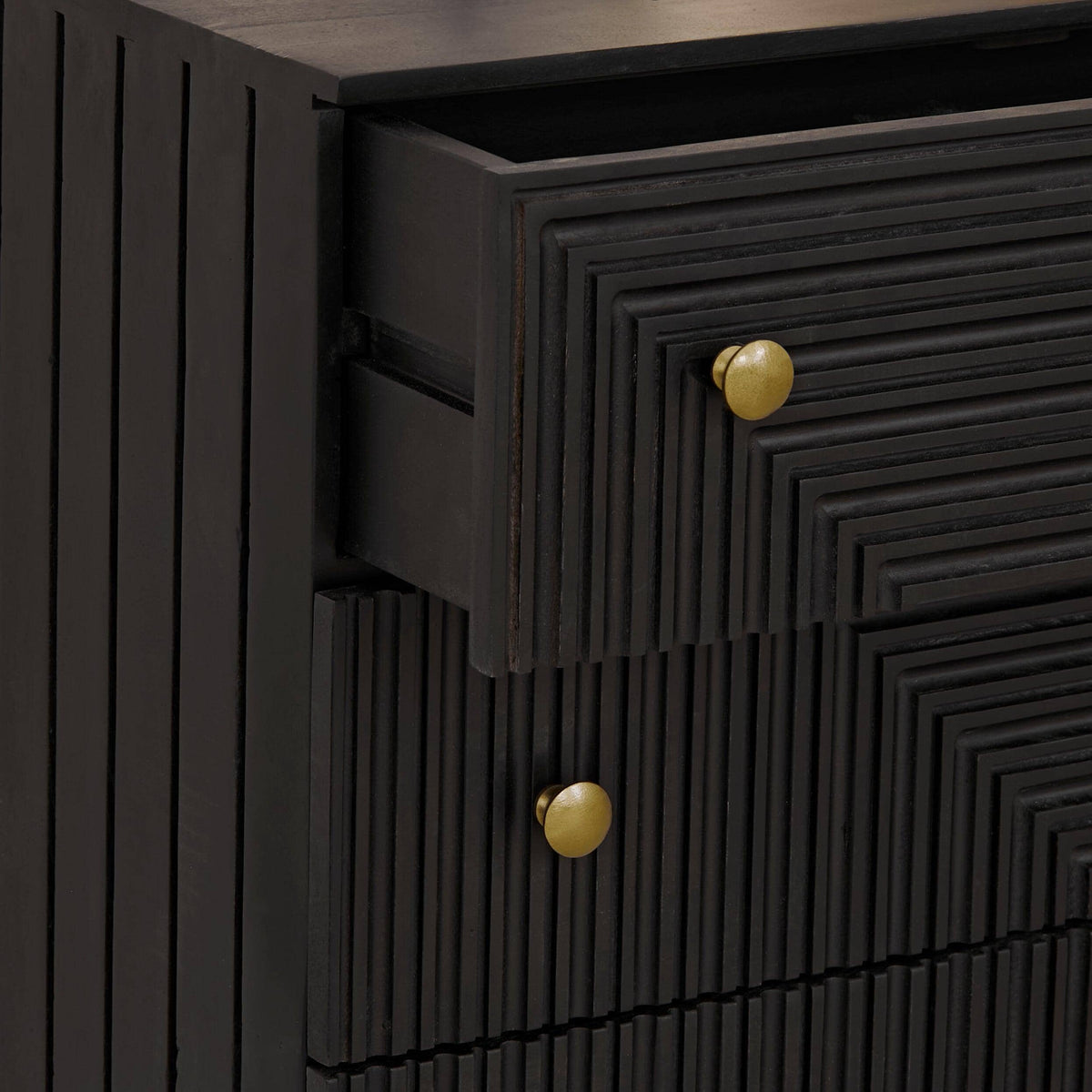 Rayna 3 Drawer Chest of Drawers - Jet Black