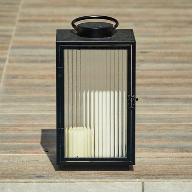 Revesby 40cm Lantern - Black Metal