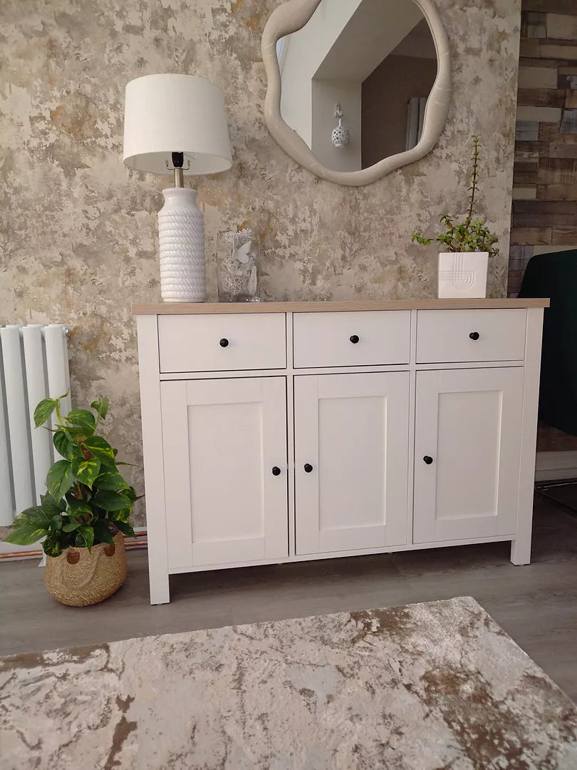 Bampton 3 Door Sideboard - Alabaster White
