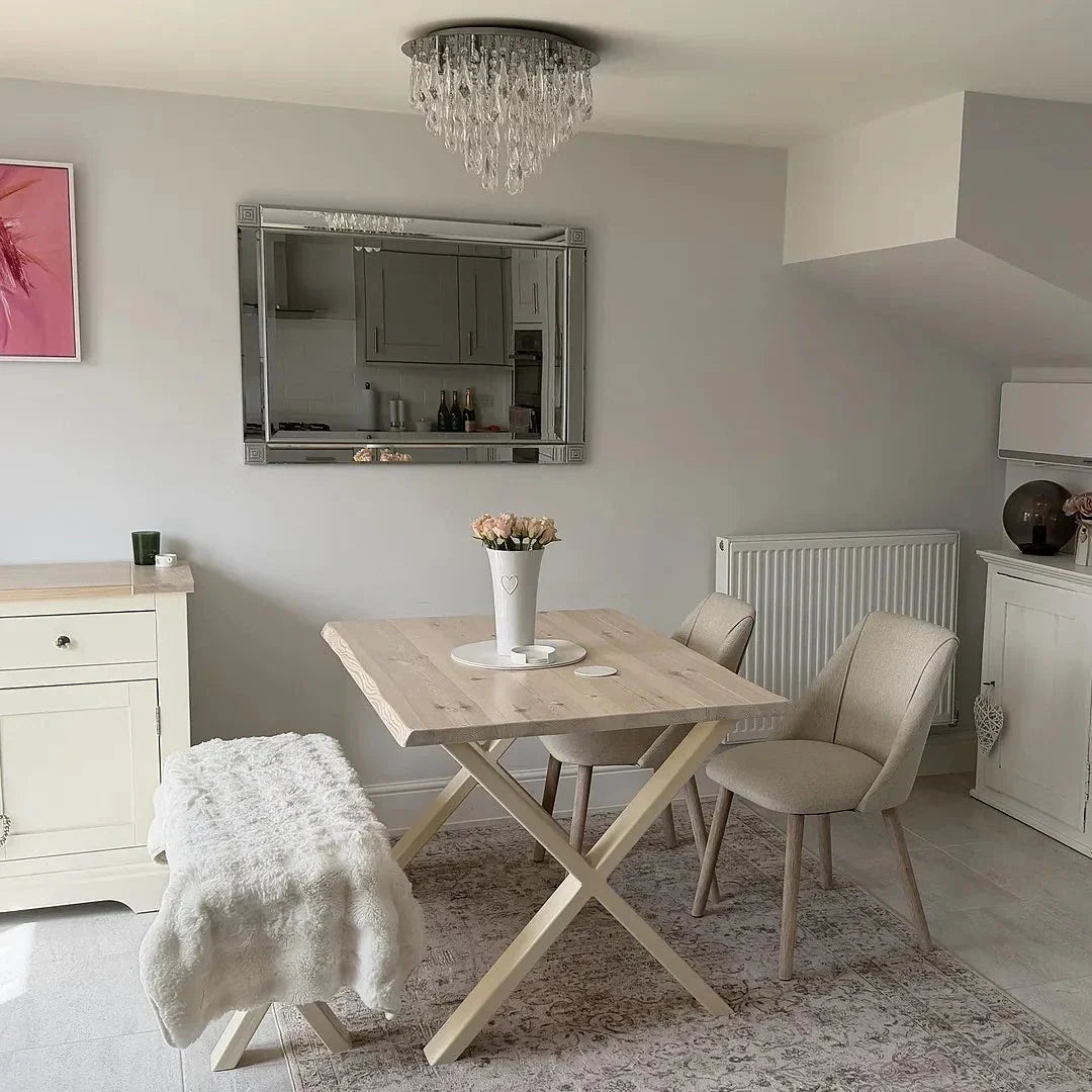 Freya Sand Dining Chairs - Set of 2 - Whitewash Oak Legs