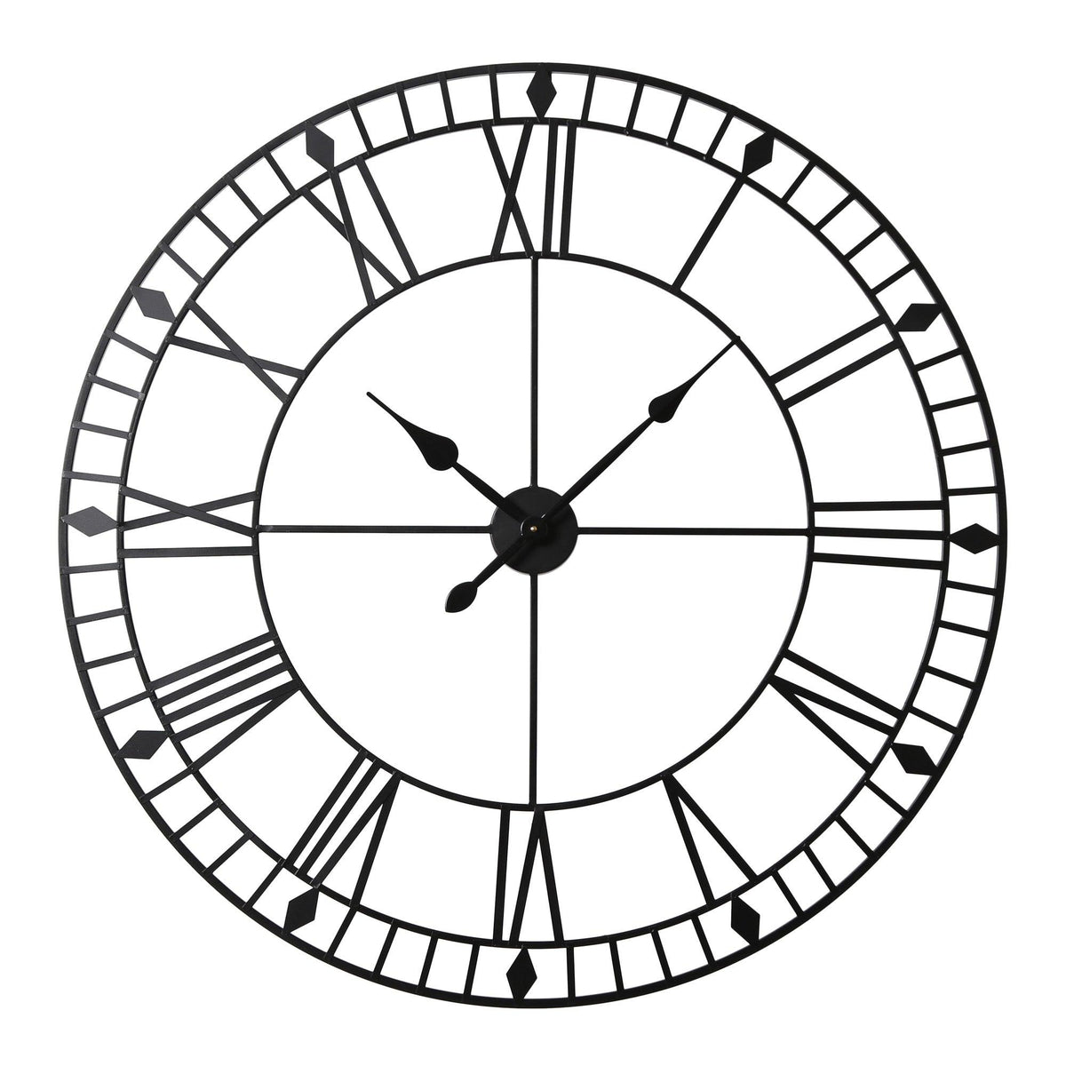 Outlet - Riseley 100cm Metal Skeleton Wall Clock - Black