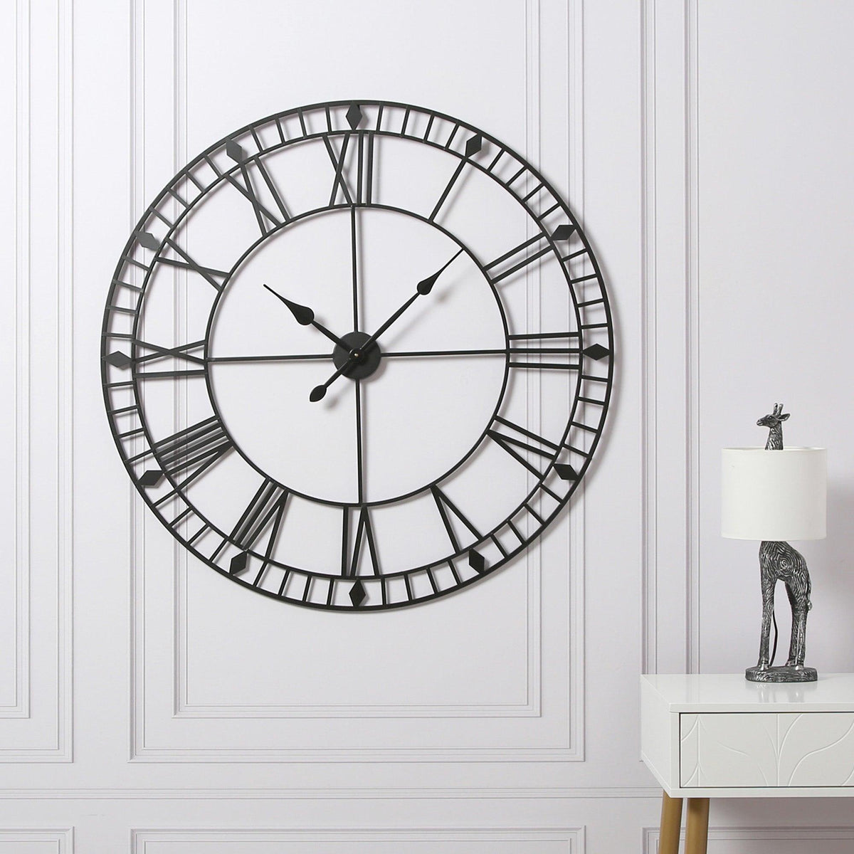 Riseley Large Skeleton Wall Clock - Black