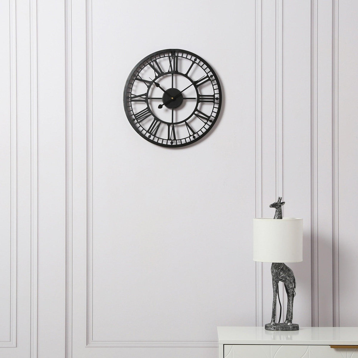 Riseley Small Skeleton Wall Clock - Black