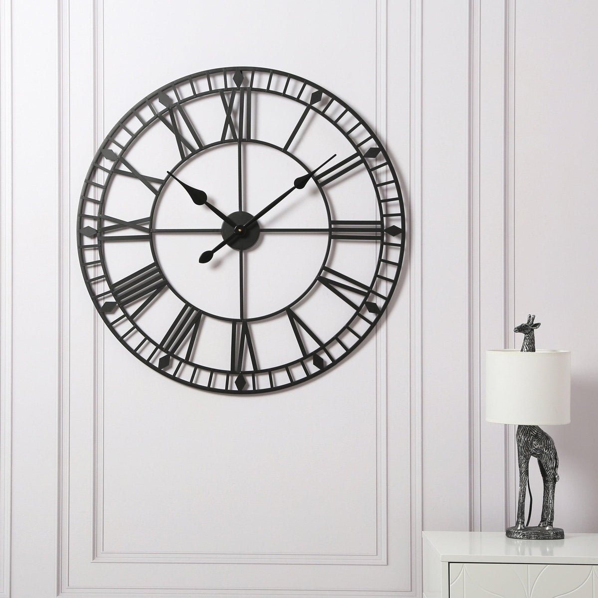 Riseley Skeleton Wall Clock - Black