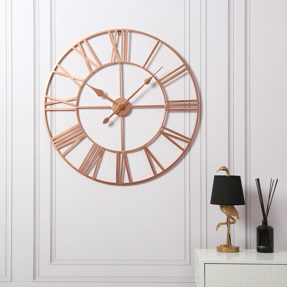 Riseley Skeleton Wall Clock - Copper