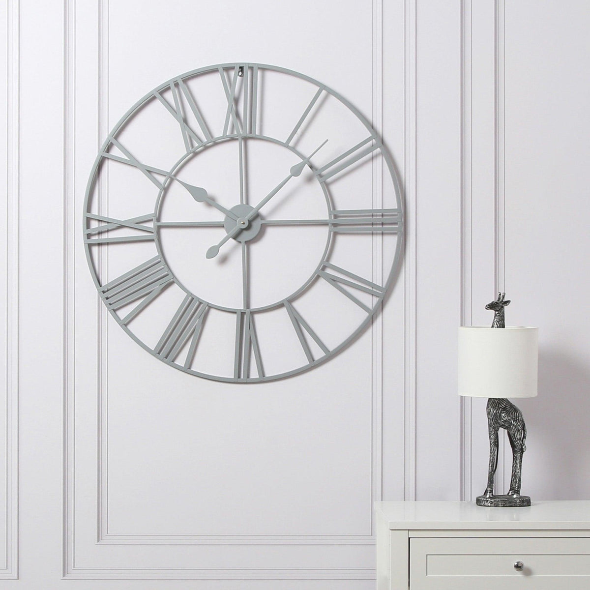 Riseley Skeleton Wall Clock - Grey