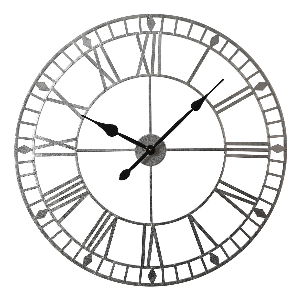 Riseley Skeleton Wall Clock - Silver