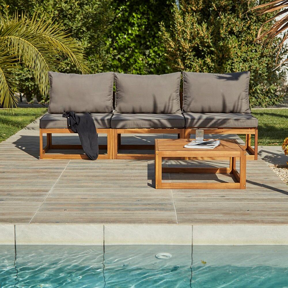 Rowan Grey Chair with 2-Seater Sofa & Coffee Table Set