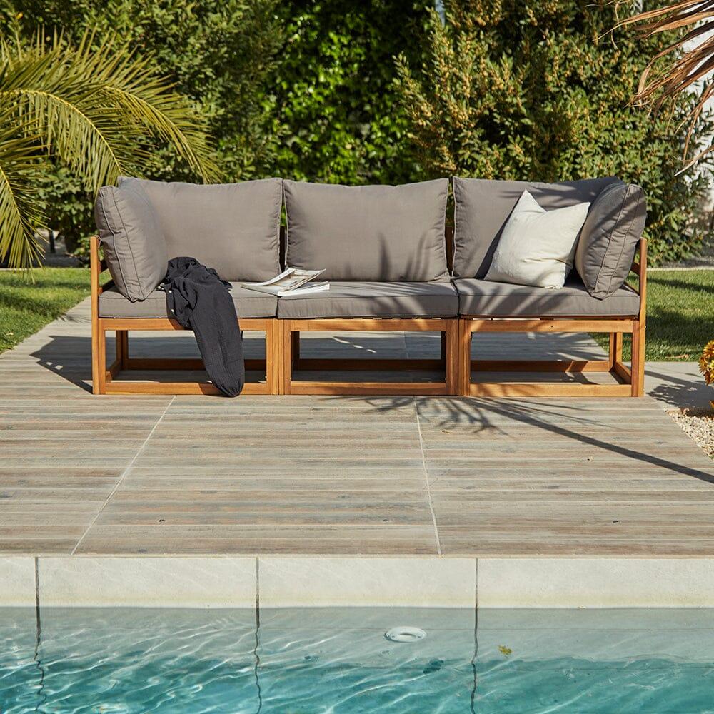 Rowan 3 Seater Wooden Garden Sofa Set