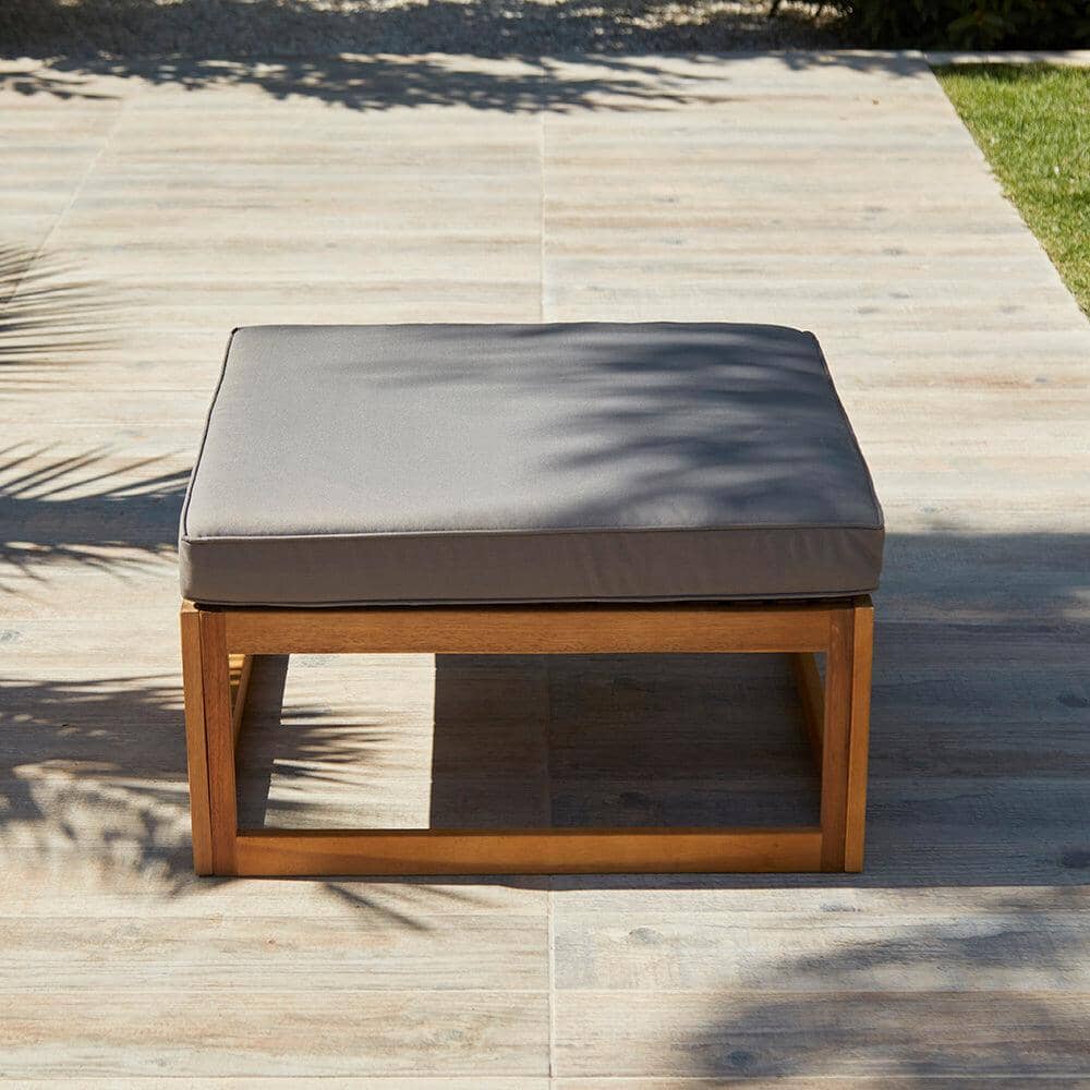 Rowan 7 Seater Wooden Garden Corner Sofa Set - Grey