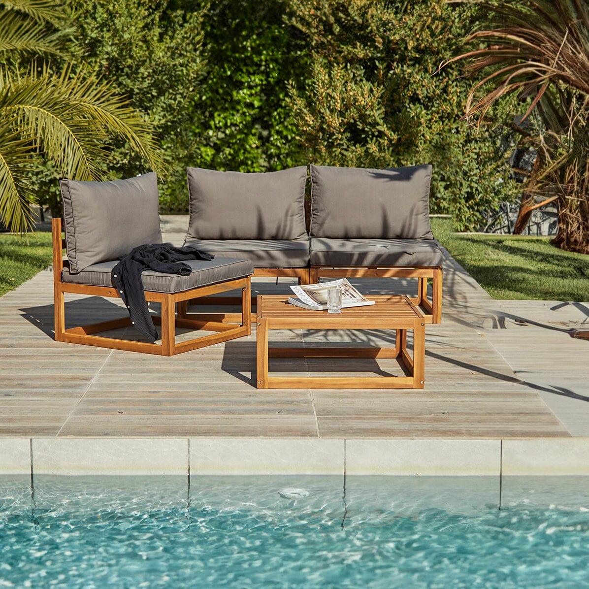 Rowan Grey Chair with 2-Seater Sofa & Coffee Table Set