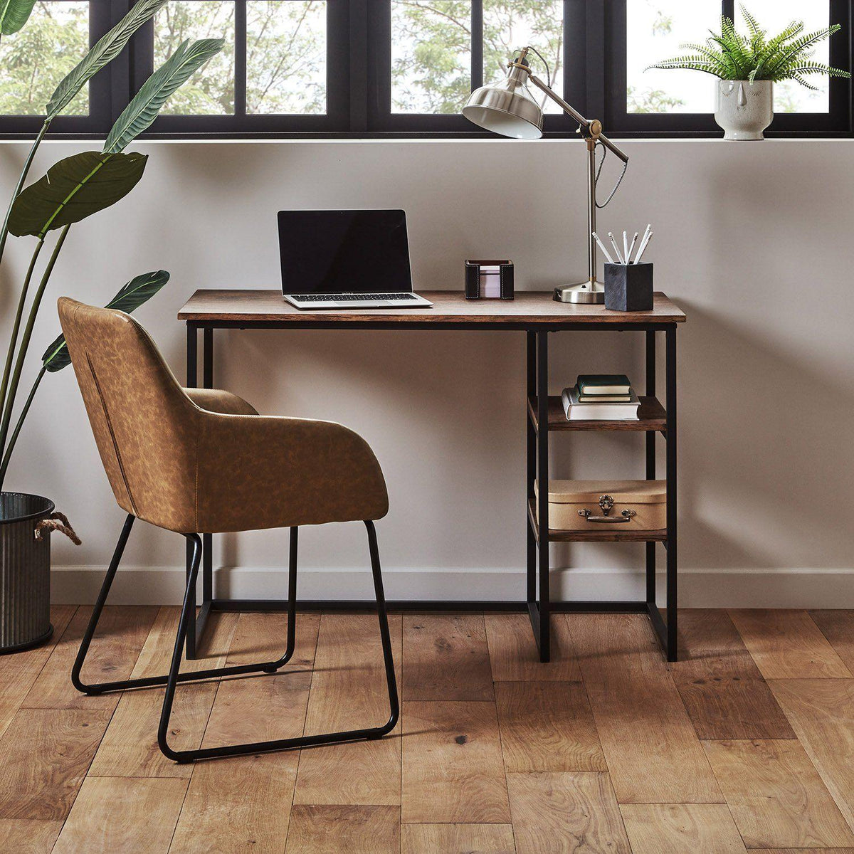 Sheffield Office Faux Leather Chair - Tan with Black Legs