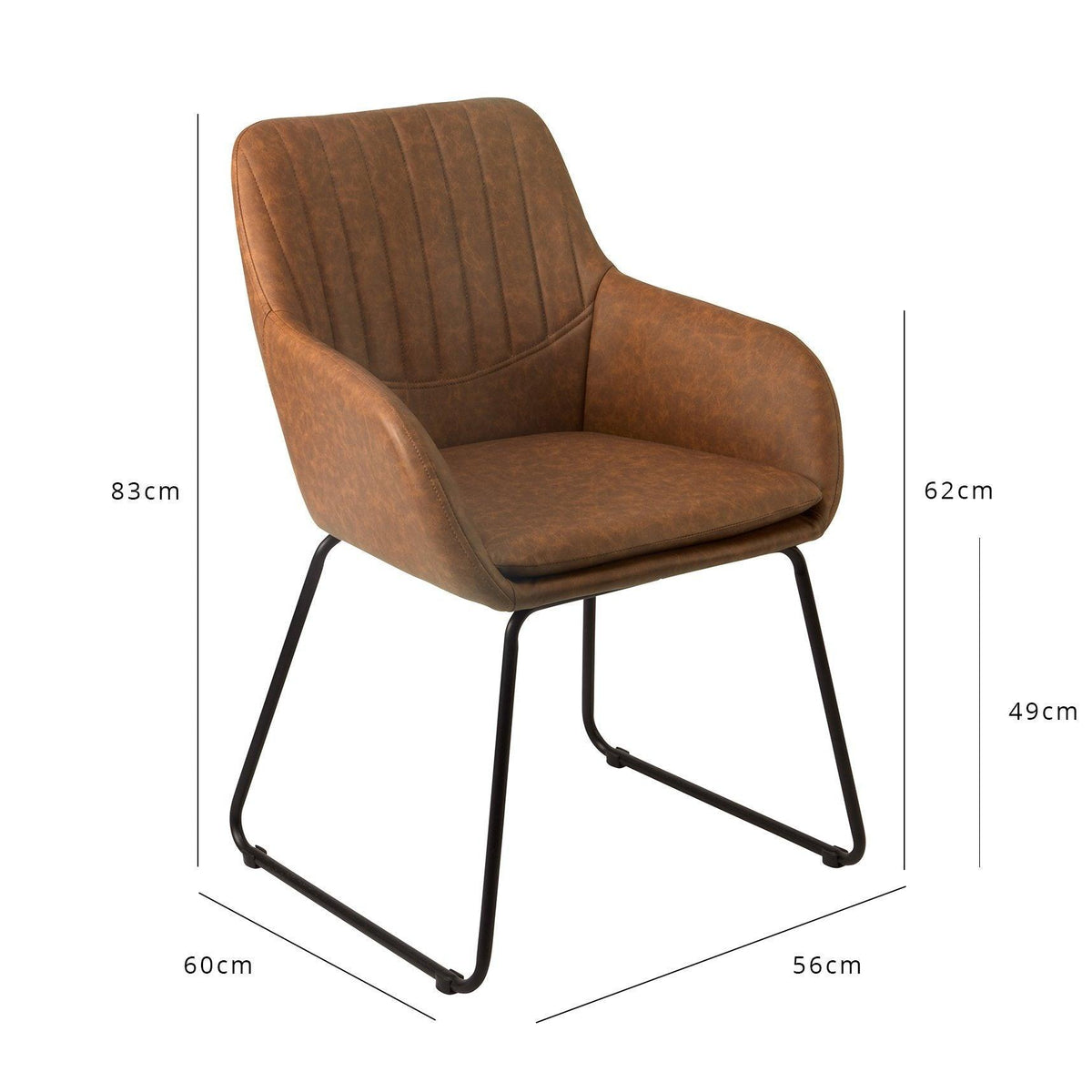 Sheffield Office Faux Leather Chair - Tan with Black Legs