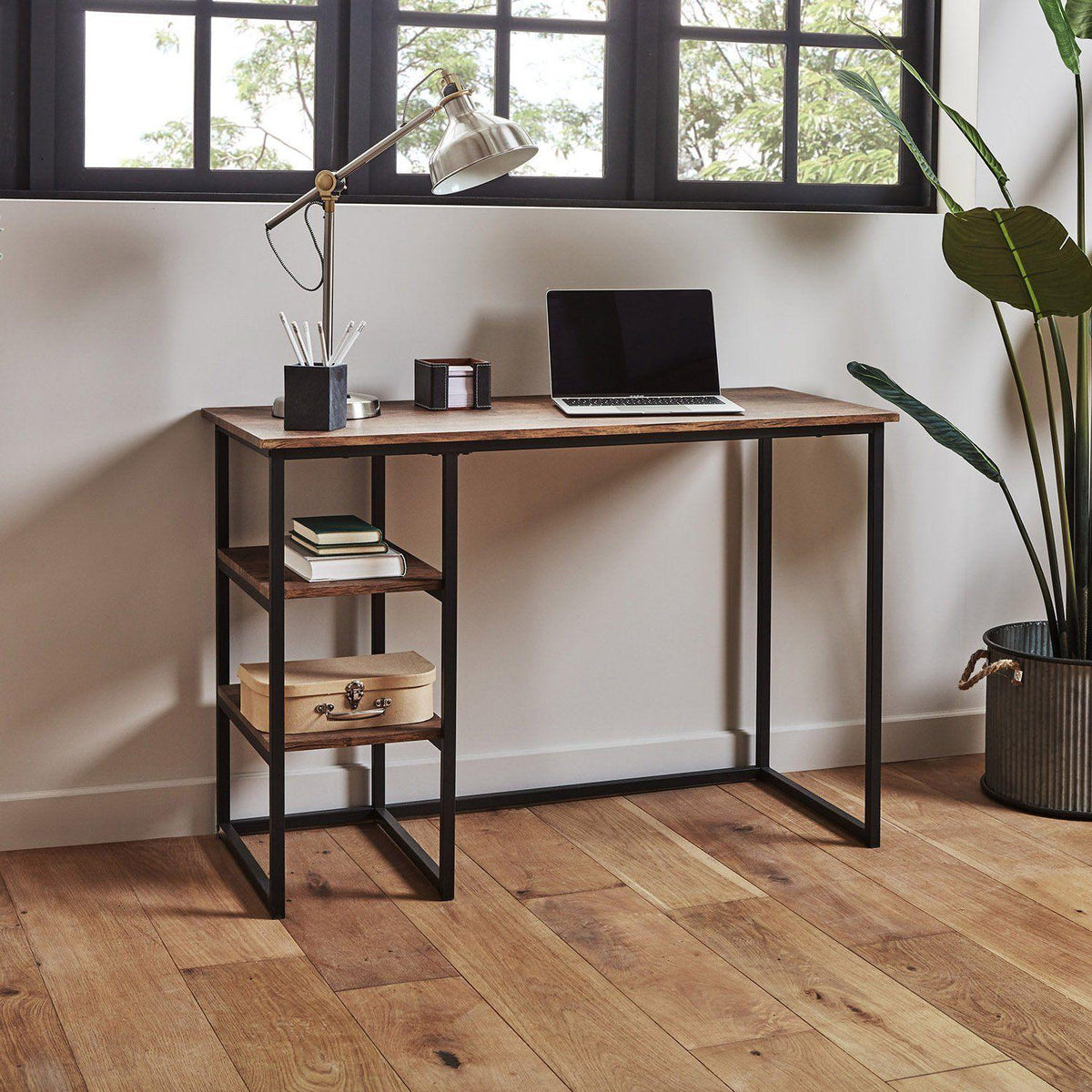 Sheffield Industrial Desk with Shelves