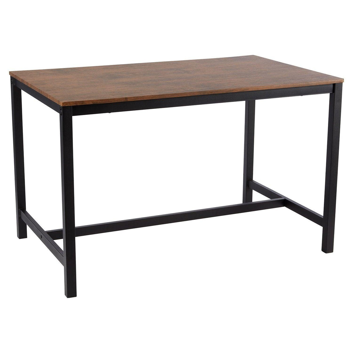 Sheffield Industrial Wood Dining Table - Black Metal Legs