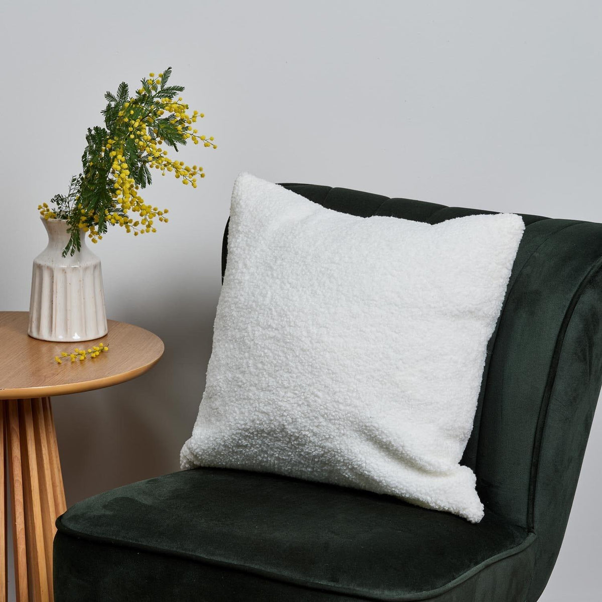 Shelton 45x45cm Teddy Cushion Cover - Cream