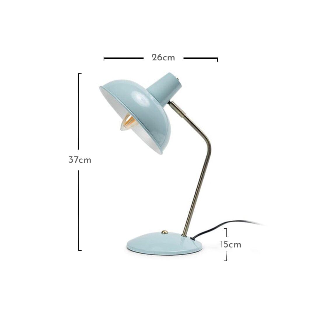 Outlet - Shildon 37cm Metal Desk Lamp - Duck Egg Blue