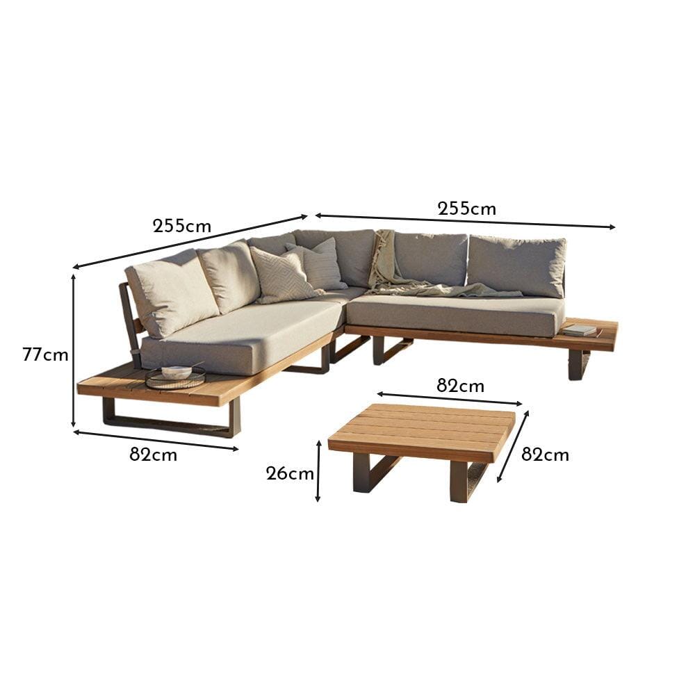 Shiva Garden Corner Sofa Set - Stone