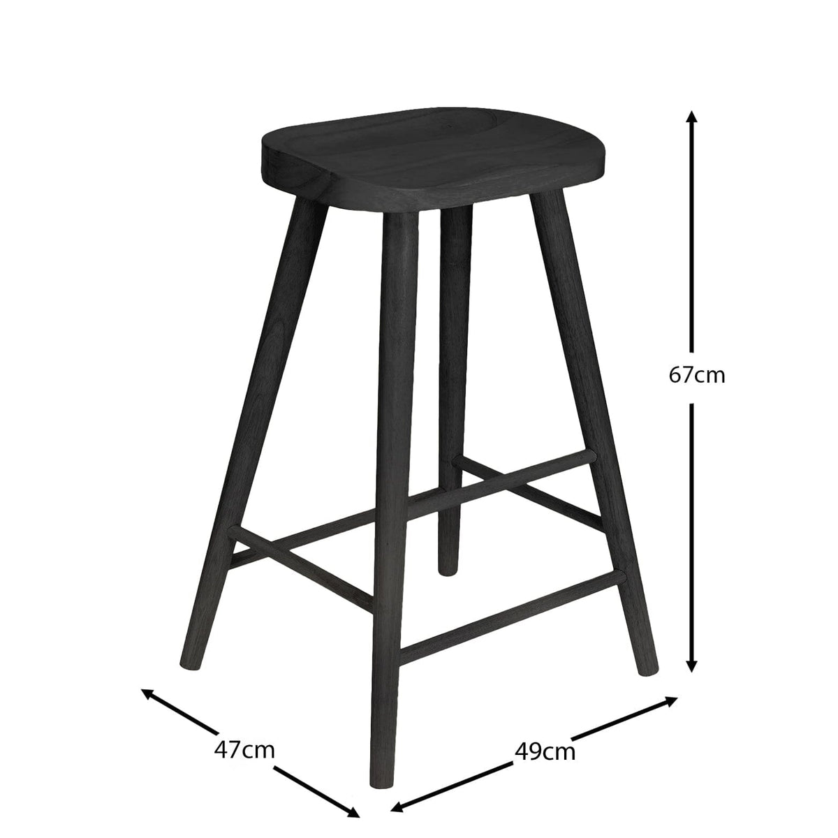 Silvester Black Bar Stool