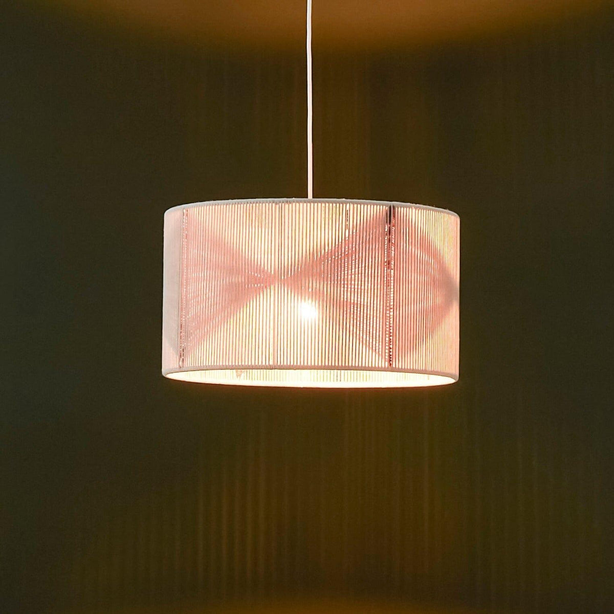 Sirana White Cotton & Burnt Orange Jute Pendant