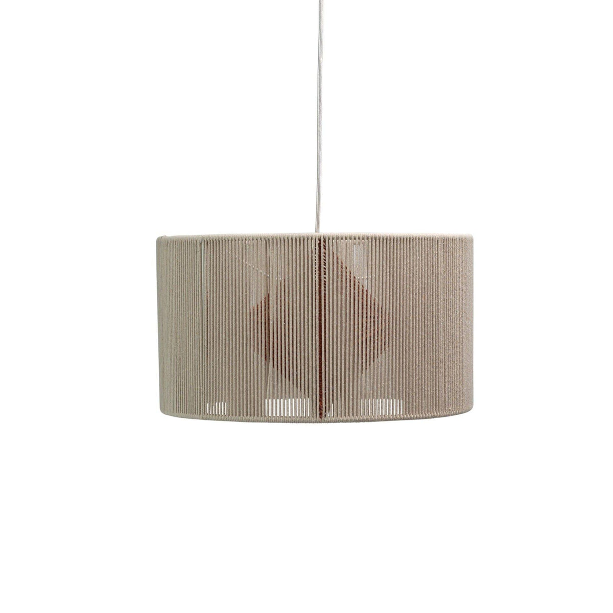 Outlet - Sirana White Cotton & Burnt Orange Jute Pendant