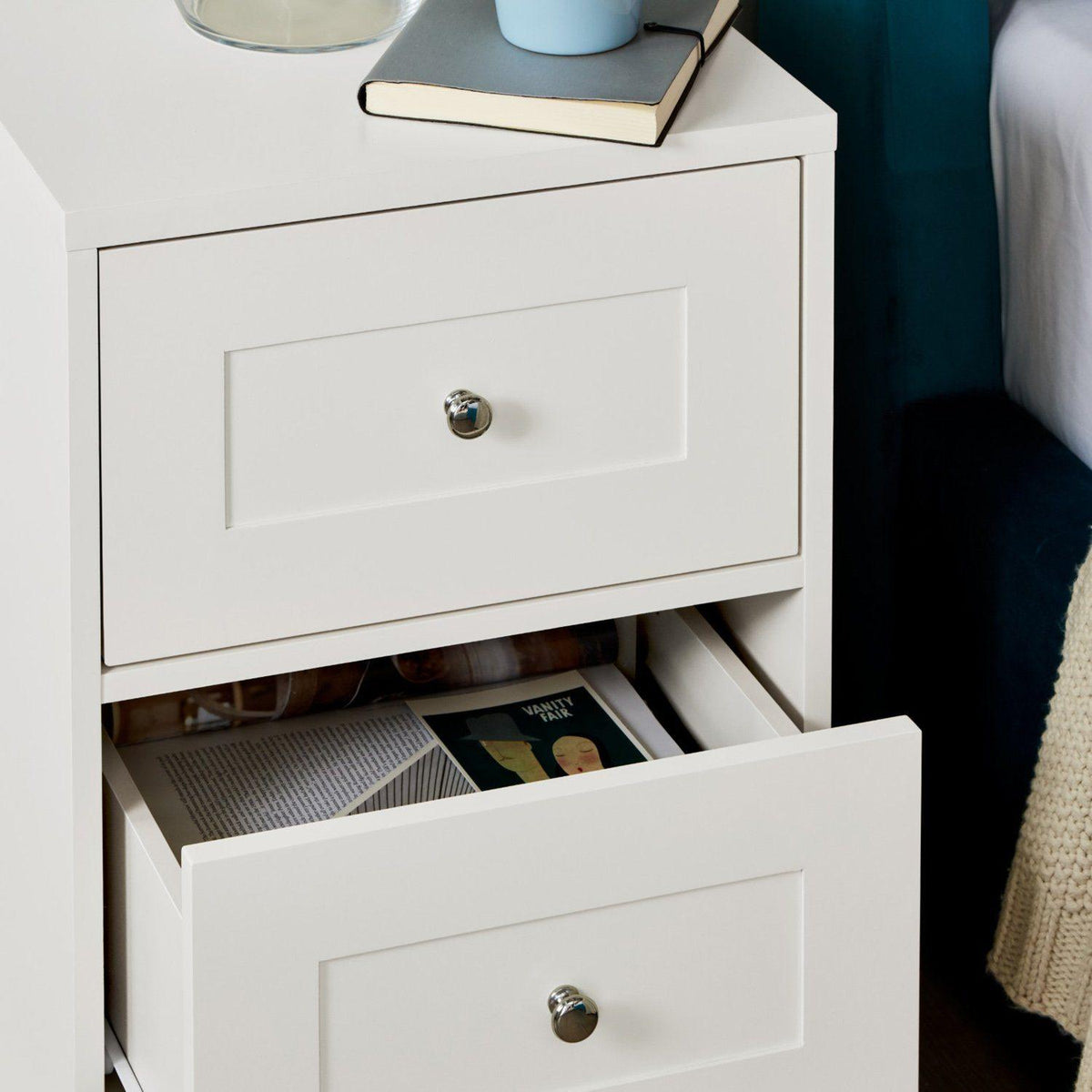 Stevie Bedside Table - White