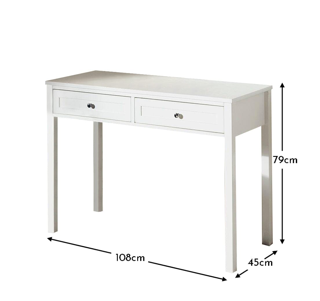 Stevie White Dressing Table with Drawers
