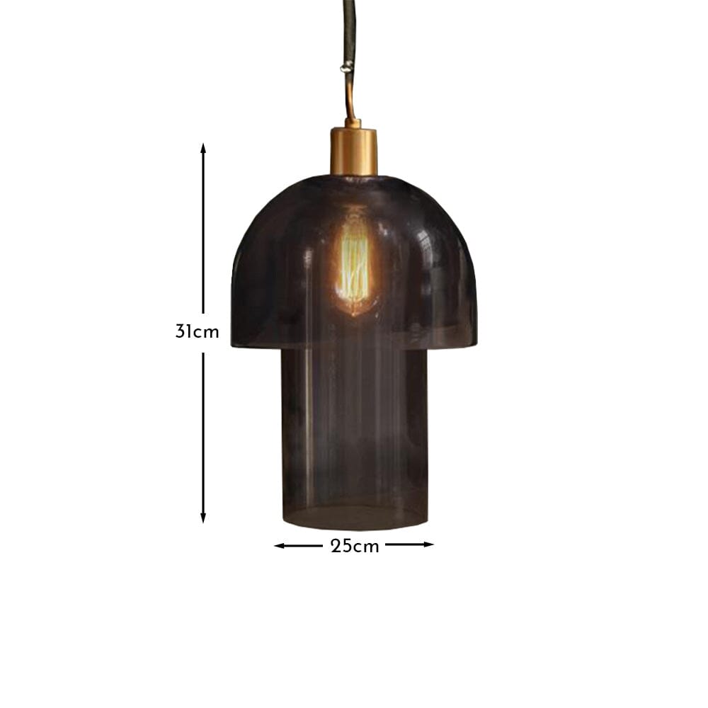 Sutton 31cm Pendant Light - Smoked Glass
