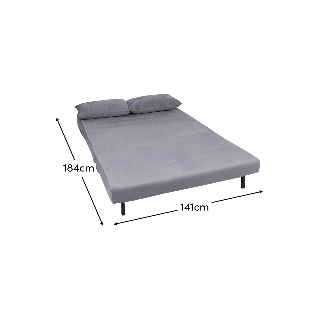 Una 2 Seater Double Sofa Bed - Grey Velvet