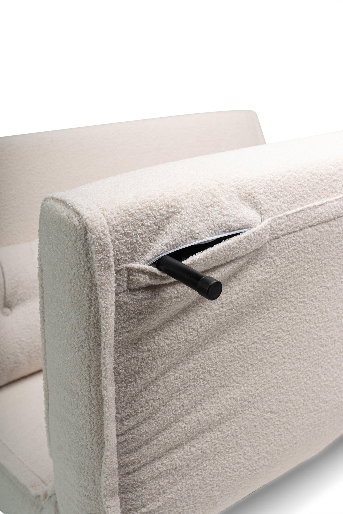 OUTLET - Una 2 Seater Double Sofa Bed - White Teddy