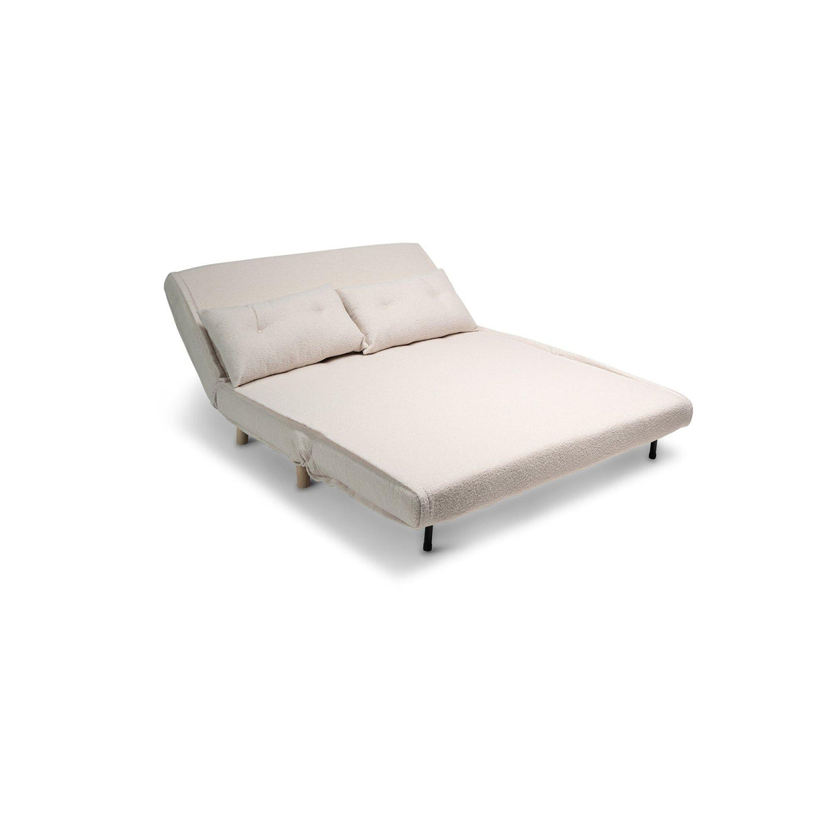 OUTLET - Una 2 Seater Double Sofa Bed - White Teddy