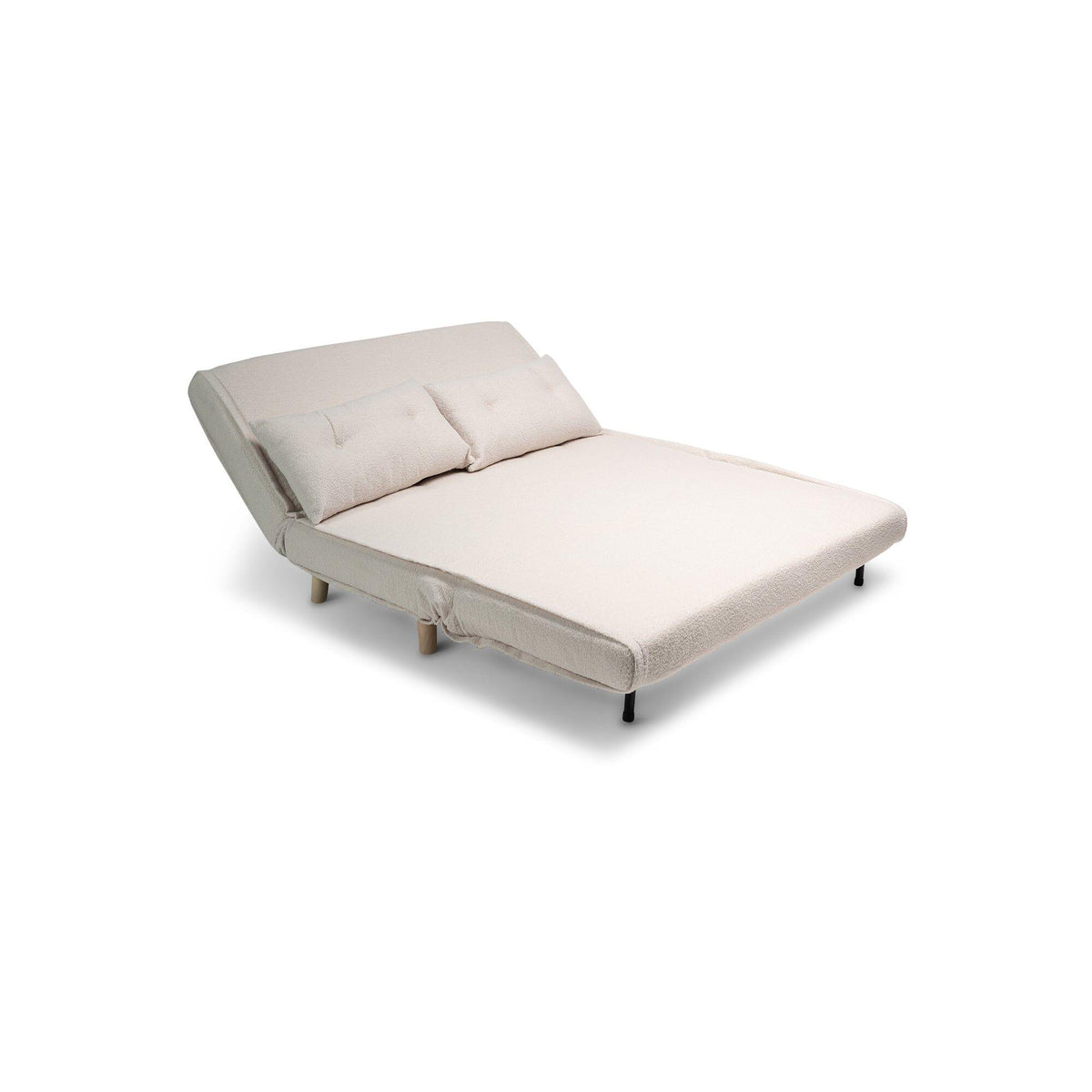 OUTLET - Una 2 Seater Double Sofa Bed - White Teddy