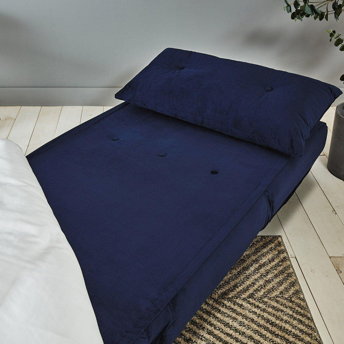 Una Single Sofa Bed - Blue Velvet