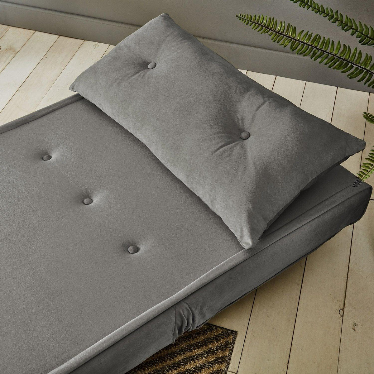 Una Single Sofa Bed - Grey Velvet