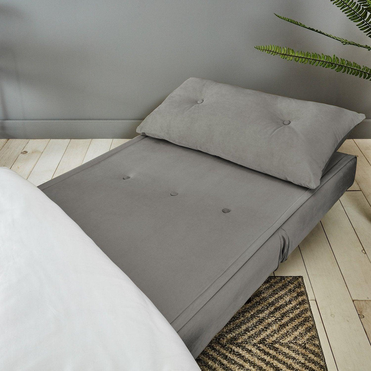 Una Single Sofa Bed - Grey Velvet