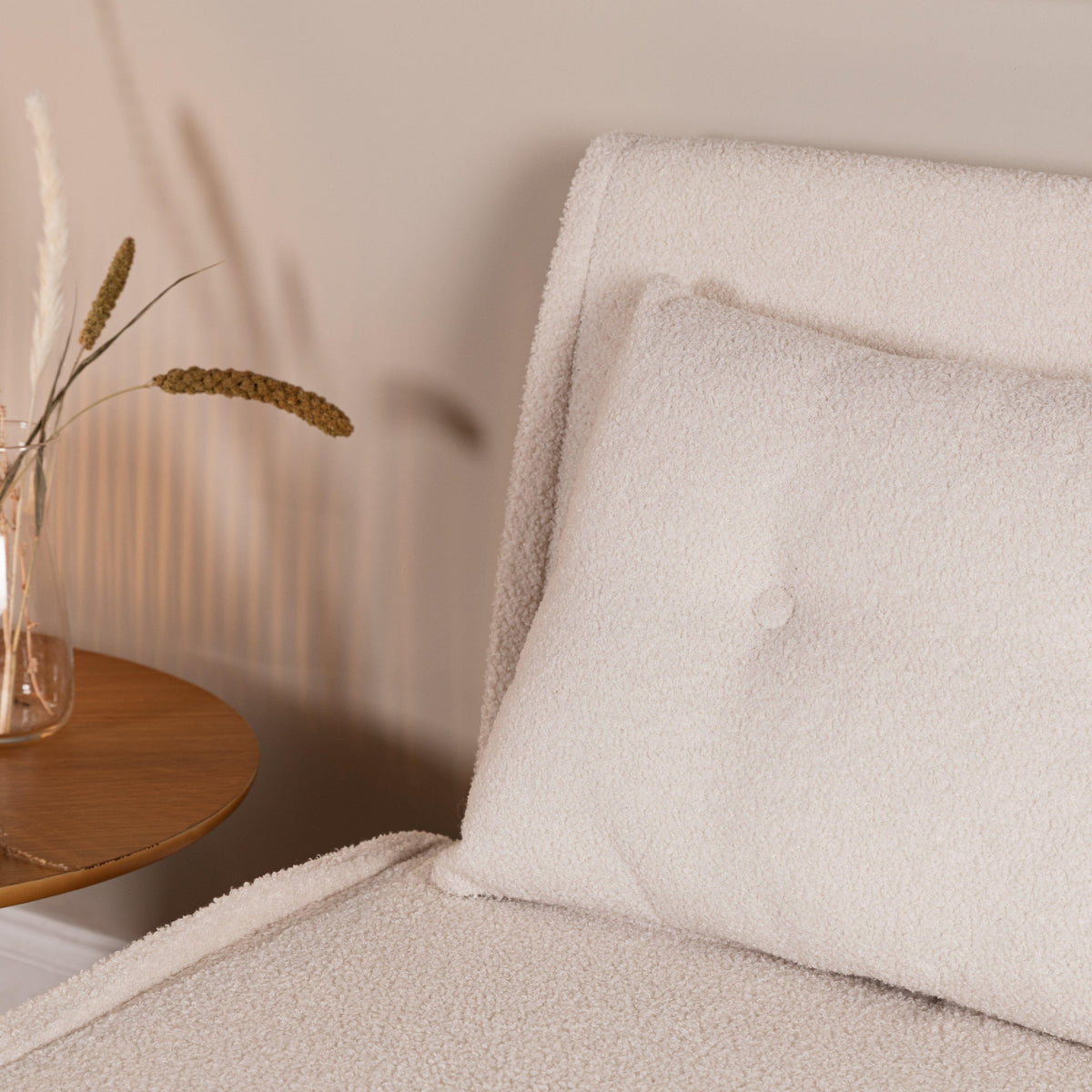 Una Single Sofa Bed - White Teddy