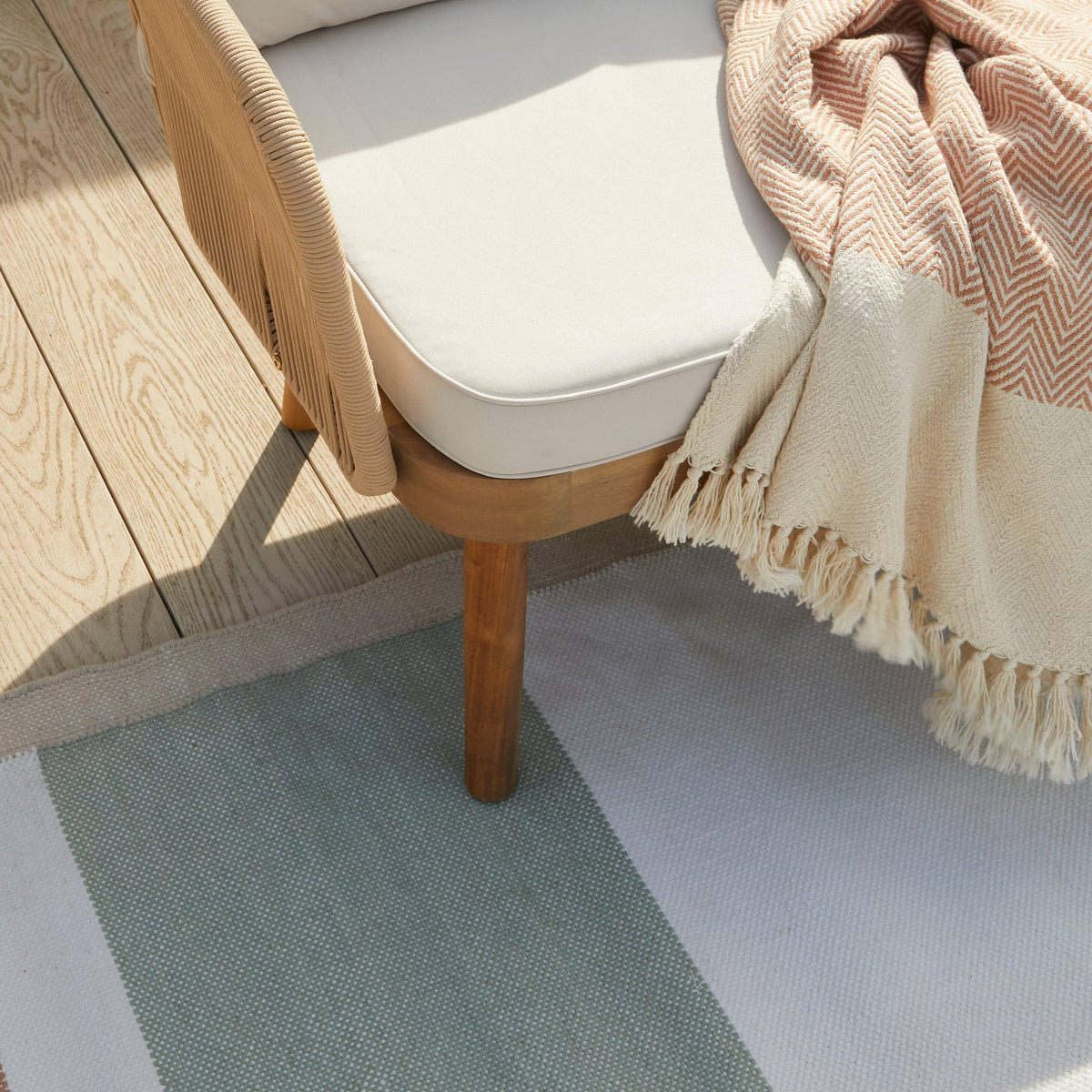 Whitbeck Striped Outdoor Pet Rug - Natural - 160cm x 230cm